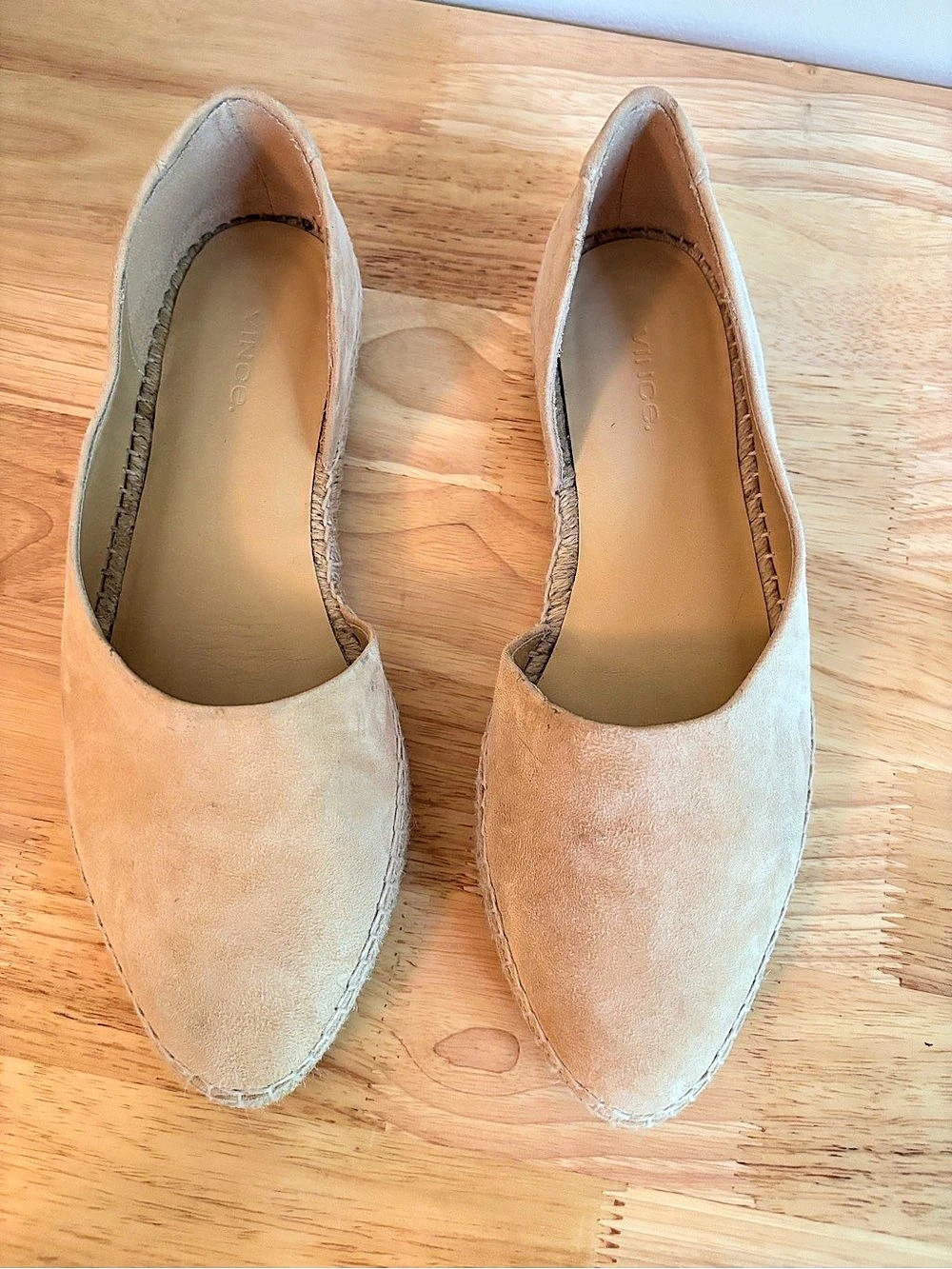 Vince Meryl Suede Espadrille Tan Flats Size 8